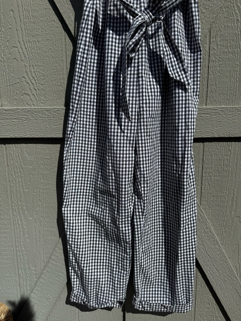 Bohme Black & White Gingham Sleeveless Wrap Dress with Tie Waist size M - Picture 4 of 7